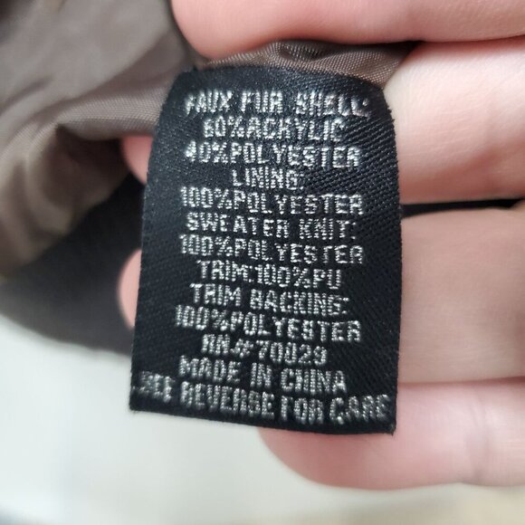 Rue 21 Women's Brown Sleeveless Zip Front Mock Neck Faux Fur Vest Size‎ XL - Picture 6 of 7